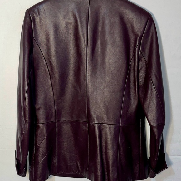 Purple Leather Jacket Blazer Jaclyn Smith Large - Picture 6 of 13